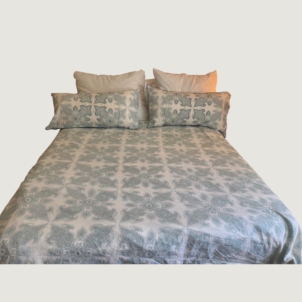 Complete set King Pottery Barn Aiden Medallion Duvet set w/ 2 king shams